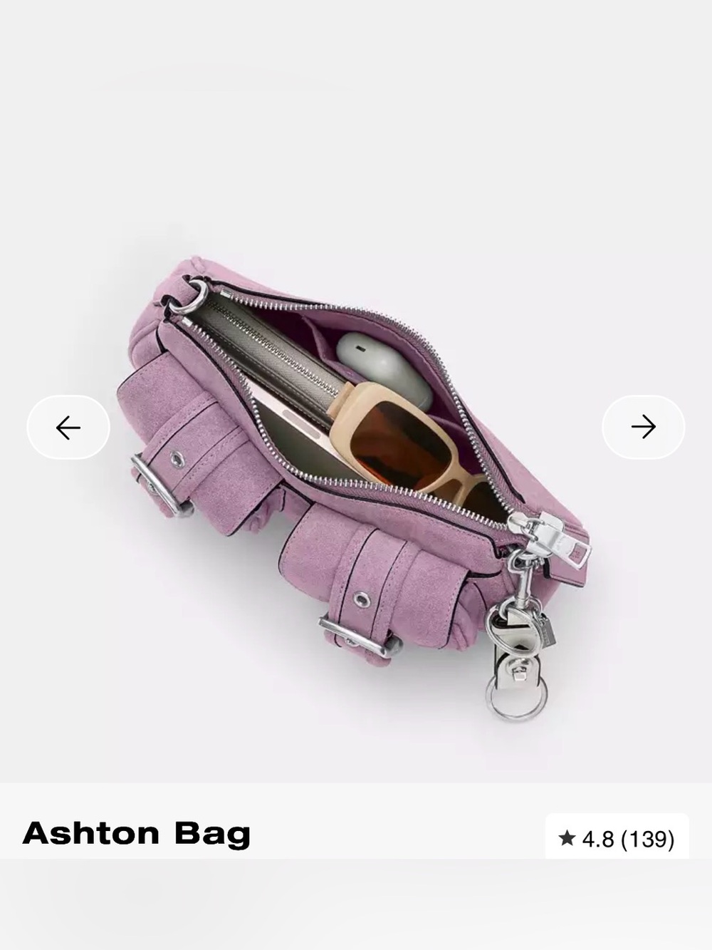 📣CLOSET CLEAROUT📣 Coach Ashton Bag in pink lavender suede 😍😍😍 - Picture 5 of 16